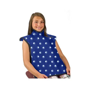 Flow Dental X-Ray Child (20" x 20") Lead-Free Apron With Collar - BIG BLUE PAW PRINT
