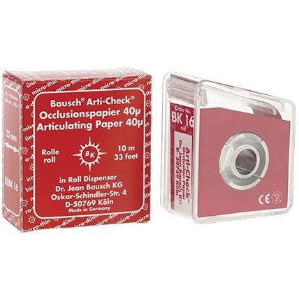 Bausch Arti-Check Micro-Thin .0016" (40 microns) RED Articulating Paper, 22 mm