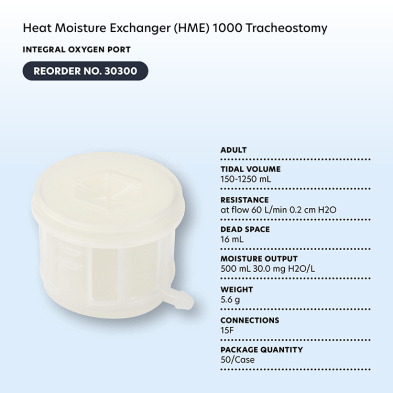 Dynarex Heat Moisture Exchanger (HME) 1000 Tracheostomy w/ Integral Oxygen Port 50 Count | SurgiMac Dental Supply