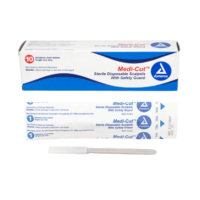 SurgiMac #15 Medicut Scalpels , Disposable , Sterile, Stainless Steel, 10/Pk | SurgiMac Dental Supply