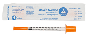 SurgiMac Dynarex Insulin Syringe N/S Individual Wrapped 1cc 31G 5 Count (31G, 5/16"), Disposable, Sterile, 100/Pk | SurgiMac Dental Supply