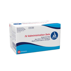 Dynarex IV Administration Set - 60 Drop, Size 78” (198 cm), Box of 50 | SurgiMac Dental Supply