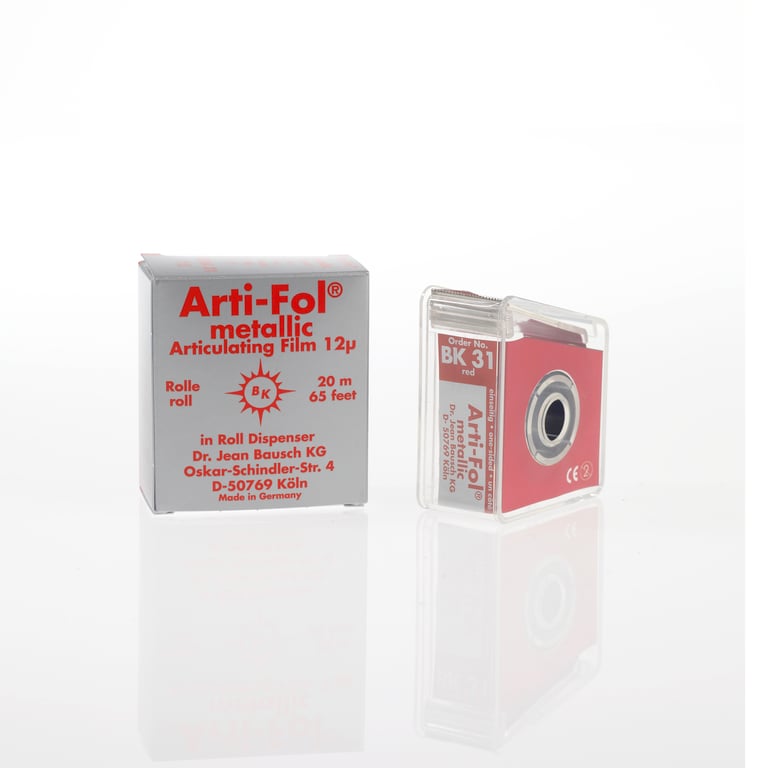 Arti-Fol Metallic Red One-Sided Shimstock-Film, 12 microns, 22 mm x 20 m Roll
