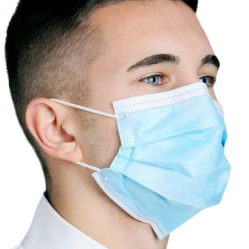 House Brand Dual Fit, Pleated, Ear-Loop Face Mask Blue, 50/Bx | SurgiMac Dental Supply
