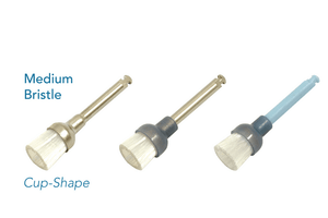 Latch type cup shape brush, Medium white/clear bristles 245-144