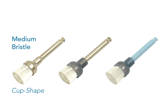 Latch type cup shape brush, Medium white/clear bristles 245-144