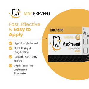 SurgiMac 5% Sodium Fluoride Varnish with TCP, Vanilla, 0.4ml unit, MacPrevent | SurgiMac Dental Supply