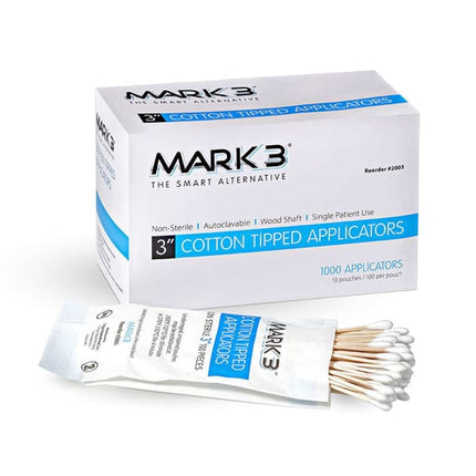 Cotton Tipped Applicators 3" 1000/bx by MARK3