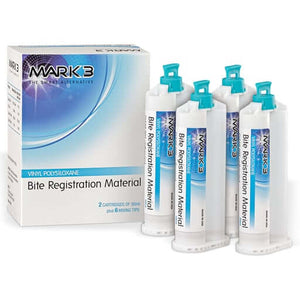 MARK3 Bite Registration Fast Set, Vinyl Polysiloxane Material, 4 x 50ml Cartridges | SurgiMac Dental Supply