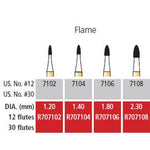 Alpen FG #7106 12 blade Flame T&F Bur, pack of 5 burs | SurgiMac Dental Supply