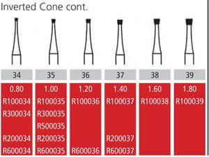 Alpen RA #35 Inverted Cone carbide bur for Slow Speed Latch, package of 10 | SurgiMac Dental Supply