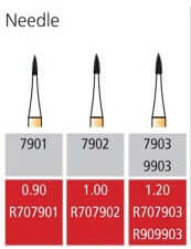 Alpen FG #9903 30 blade needle shaped finishing bur, package of 5 | SurgiMac Dental Supply