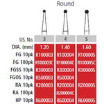 Alpen FG #8 SL (Surgical Length) Round Carbide Bur, 10/Pk | SurgiMac Dental Supply