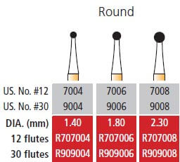 Alpen FG #9008 30 blade Round finishing bur, Package of 5 | SurgiMac Dental Supply