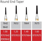 Alpen FG #7653 - 12 Flute Round End Taper Trimming & Finishing Bur, Pack of 5 | SurgiMac Dental Supply
