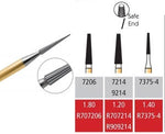 Alpen FG #7214 12 blade Taper T&F Bur, pack of 5 burs | SurgiMac Dental Supply