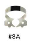 Hygenic Fiesta Color Coded Clamps. #8A (black) winged metal dam clamp. Downward | SurgiMac Dental Supply