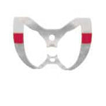 Hygenic Fiesta Color Coded Clamps. #W9 (red) wingless metal dam clamp. Anterior | SurgiMac Dental Supply