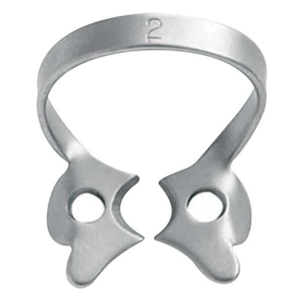Hygenic #2 Winged Premolars and Upper Incisors Metal Rubber Dam Clamp, Single | SurgiMac Dental Supply