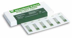 Hygenic XX-Fine Absorbent Paper Points, White. Package of 180 points (cell pack) | SurgiMac Dental Supply