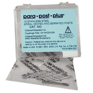 ParaPost Plus P244-5 red .050" (1.25mm) stainless steel post, 10 post refill | SurgiMac Dental Supply