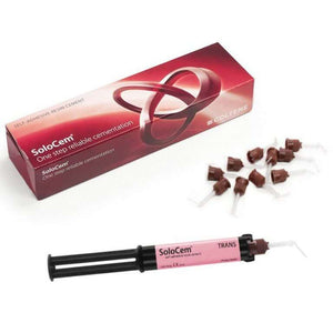 SoloCem Resin Cement, Translucent, Dual-Cure Refill, 5mL Syringe and 10 Mixing Tips | SurgiMac Dental Supply