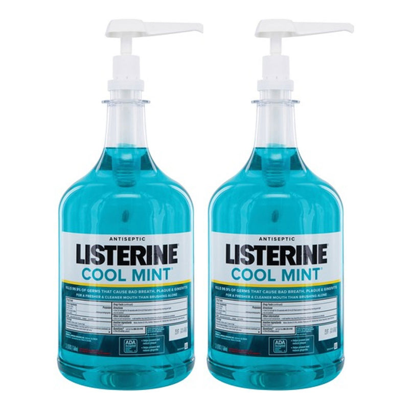 Cool Mint Listerine Mouthwash - 1 Gallon Bottles and Pump 42750
