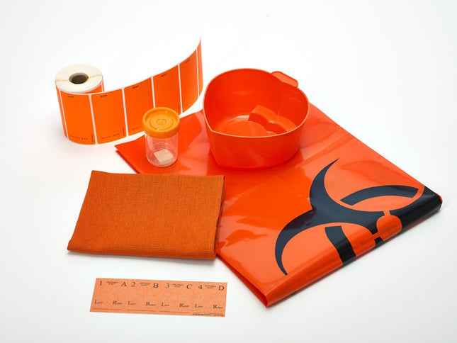 Ansell Sandel Specimen Handling System, 120cc Cup with "Orange" Lid, Sterile