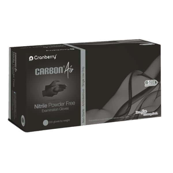 Carbon Air Nitrile Exam Gloves, Large, Powder Free, Non-Sterile, Black, 300/Box | SurgiMac Dental Supply