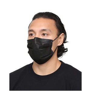 Cranberry S3+ Earloop Masks 3-PLY, BLACK 50/box. Quad-Fold Design | SurgiMac Dental Supply