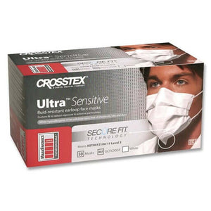 Ultra Sensitive Earloop Mask w/Secure Fit Mask Technology, White, 50/bx GCFCXSSF-BX