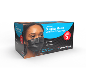 Crosstex Mask, Surgical with Secure Fit Technology, Black, Level 3, 50/bx 10bx/ctn GCFBKSF