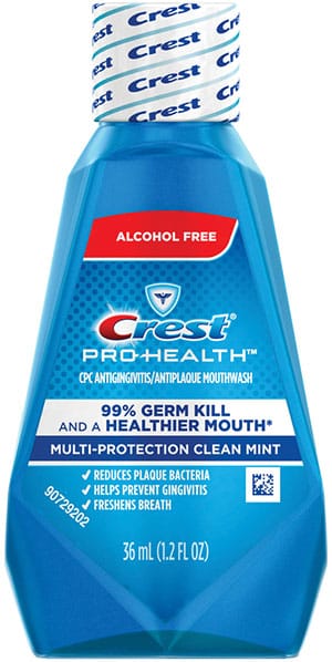 Crest Prohealth Mouthwash, Multi-Protection, Clean Mint, Alcohol-Free, 500 Ml, 4/cs 3700098180-1