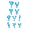 Defend #3 Medium Upper Perforated Plastic Impression Trays, Blue. Bag of 12
