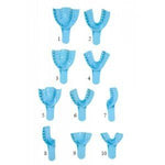 Defend #3 Medium Upper Perforated Plastic Impression Trays, Blue. Bag of 12