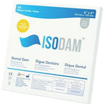 IsoDam 6" x 6" Heavy Blue Latex Free Dental Dam, Package of 15