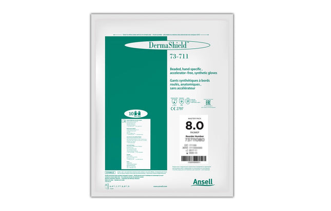 Ansell Dermashield Surefit Non Latex Powder Free Sterile Glove | 73711060-6-50prbx | Ansell | SurgiMac