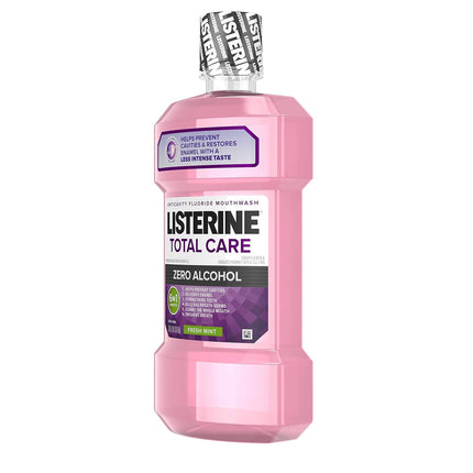 Listerine Total Care Anticavity Fluoride Mouthwash, 6 Benefits In 1 Oral Rinse Helps Kill 99% Of Bad Breath Germs, Prevents Cavities, Strengthens Teeth, Ada-Accepted, Fresh Mint, 1 L