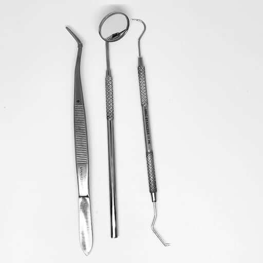 House Brand Basic 3-Piece Examination Set. Includes 1 Oral Mirror, 1 Probe | SurgiMac Dental Supply