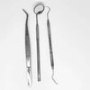 House Brand Basic 3-Piece Examination Set. Includes 1 Oral Mirror, 1 Probe