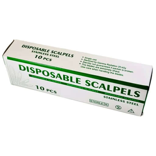 House Brand #15C Disposable Sterile Scalpels With Stainless Steel Blade 10/Box | SurgiMac Dental Supply