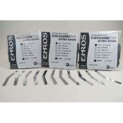 EHROS Narrow Thin Tofflemire Matrix Bands Gauge Stainless Steel | SurgiMac Dental Supply