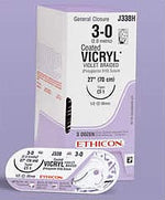 Ethicon Vicryl 6/0, 18" Coated Vicryl Undyed Braided Absorbable Suture