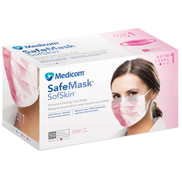 Medicom | Earloop Mask, Astm Level 1, 50/Bx, 10 Bx/Cs | 2082-m