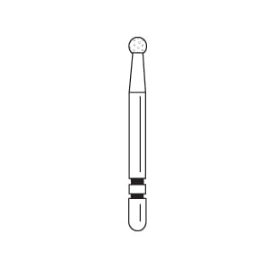 Two Striper FG L120 Long Shank diamond bur, round, coarse grit, 5/pack