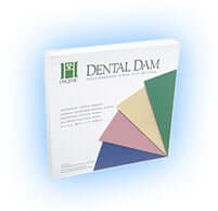 Hygenic Fiesta 6" x 6" Medium Latex Dental Dam, Fruit Scented Assorted Colors | SurgiMac Dental Supply