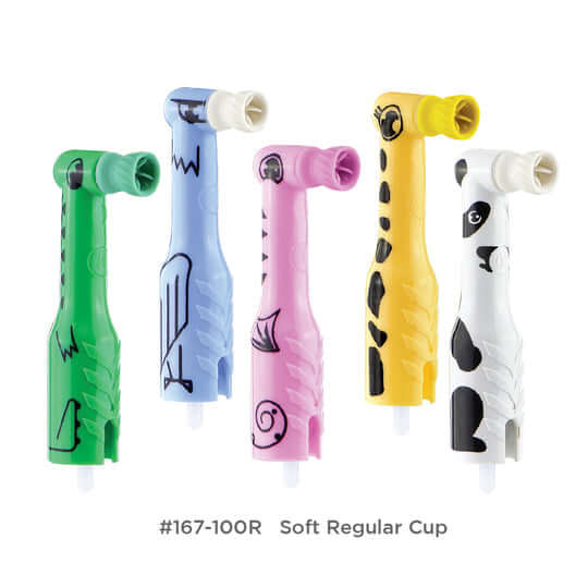 FUNimal Pedo disposable prophy angles, regular soft cup assorted, 100/box 167-100R