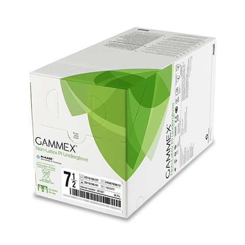 Ansell Novaplus Gloves, Gammex PI Underglove, Polyisoprene, Powder-Free, Green, Non-Latex | V20687255-5.5-50bx | Ansell | SurgiMac