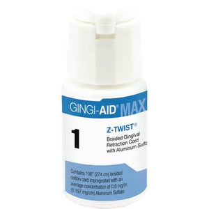 Z-Twist Weave Retraction Cords - #1 (Thin) with Aluminum, 100% Cotton, 108" | SurgiMac Dental Supply