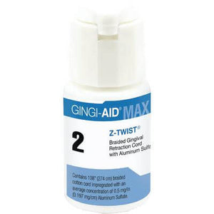 Z-Twist Weave Retraction Cords - #2 (Medium) with Aluminum, 100% Cotton, 108" | SurgiMac Dental Supply